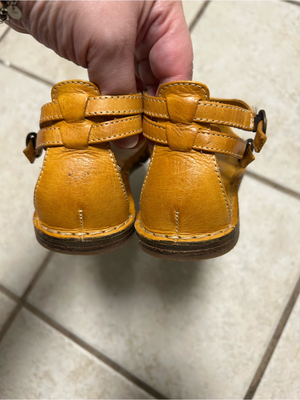 Frye Tan Leather Woven Fisherman Sandals - Picture 4 of 5